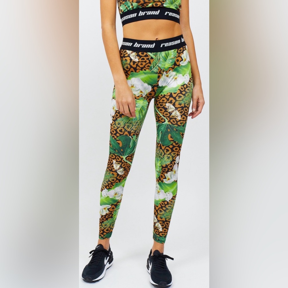Floral Leopard Print Leggings- NWT